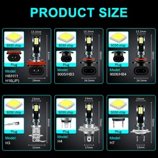1 ชิ้น หลอดไฟ 12LED หลอดไฟตัดหมอก H11 H8 H16 H4 H7 9005 9006 HB4 HB3 H3 สำหรับรถยนต์ สีเหลือง น้ำแข็งสีฟ้า