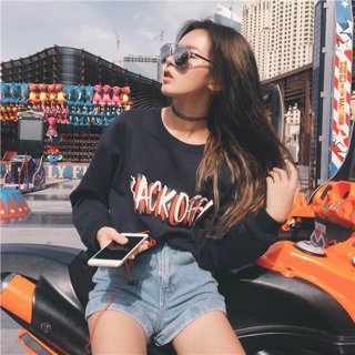 NEW IN😋😋 #สินค้านำเข้า Backoff screen navy long sleeve