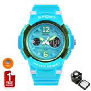 SMAEL นาฬิกาข้อมือผู้หญิง Sport Digital LED &amp; Analog รุ่น SM1632 (Blue)