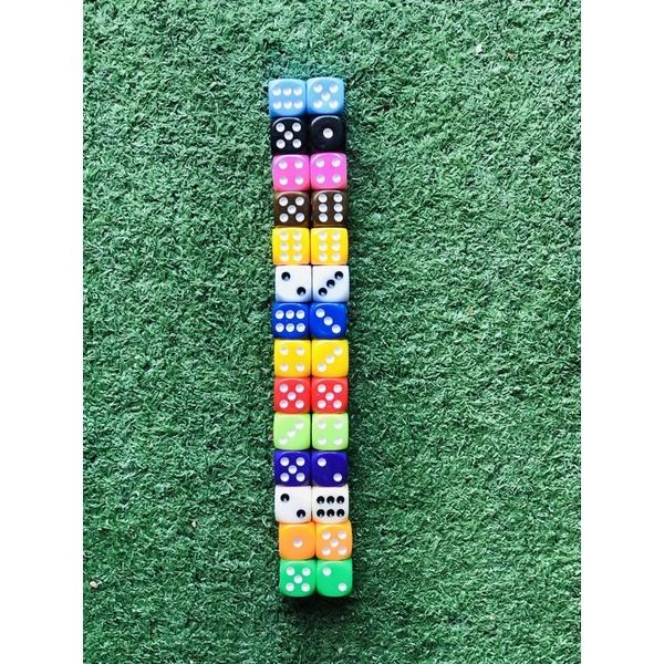 ลูกเต๋าสีขุ่น ลูกเต๋าอะคลิลิค 1.6 เซน ชุดละ 10 ลูก