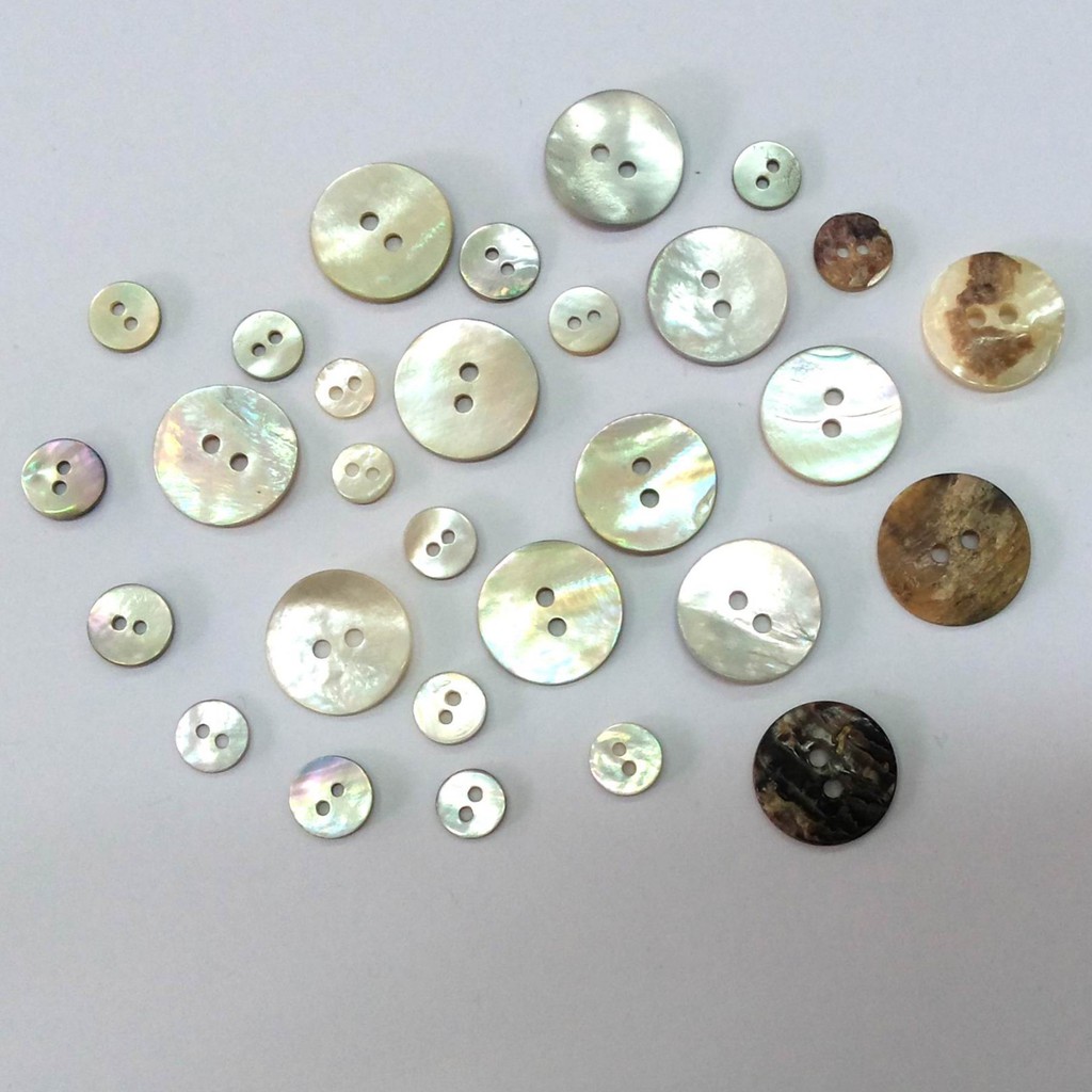 20เม็ด กระดุมเปลือกหอยญี่ปุ่น แท้100% Natural Seashell Button อุปกรณ์เครื่องตกแต่งให้สวยงามและปลอดภัย