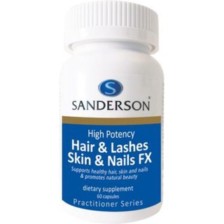 พร้อมส่ง❗Sanderson Hair &amp; Lashes Skin &amp; Nails FX High Potency วิตามินอาหารเสริมบำรุงผิวพรรณ เล็บ เส้นผม นิวซีแลน 60 เม็ด