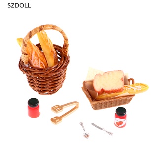 [cxSZDOLL]  1/6 1/12 Dollhouse Miniature Bread Basket set Simulation Food Model Toys  DOM