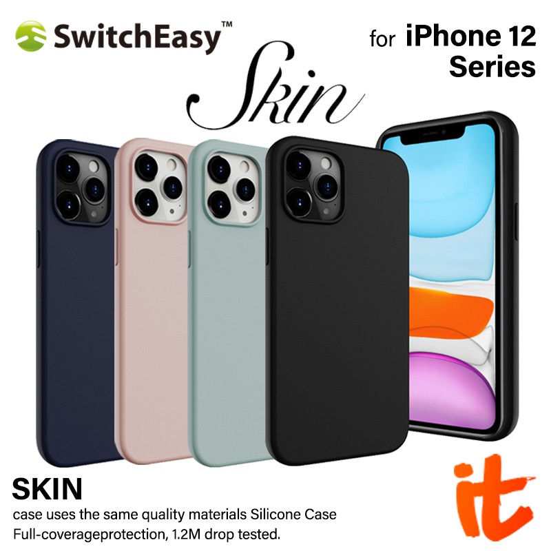 SwitchEasy SKIN เคสซิลิโคน Silicone ด้านในกรุด้วยกำมะหยี่ for iPhone12 / 12 Mini / 12 Pro / 12 Pro Max