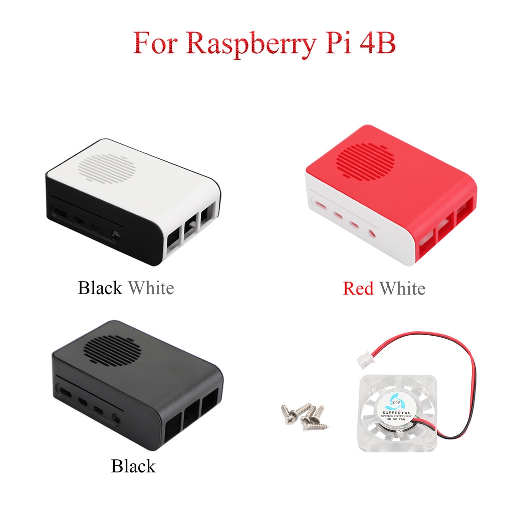 เคส ABS พร้อมพัดลมระบายความร้อน DC 5V 0.2A สําหรับ Raspberry Pi 4 Model B