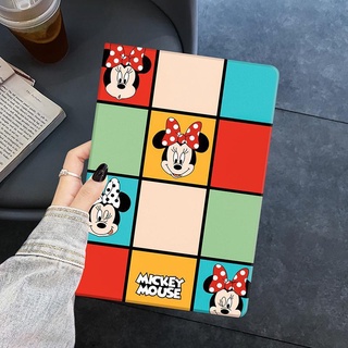 Plaid Minnie for เคสไอแพด   air 1 2 3 4 5   mini 4 5 6 เคส   pro 11 10.2 gen 7/8/9 Airbag tri-fold pen slot case