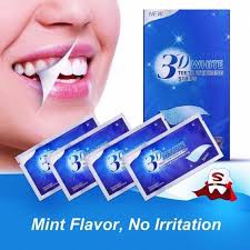 แผ่นฟอกฟันขาว 3D White Teeth Whitening Strips แผ่นแปะฟอกฟันขาว ฟอกสีฟัน