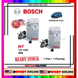 Perodua หลอดไฟหน้า Alza Bosch H7 12 โวลต์ 55 วัตต์ (2 ชิ้น)