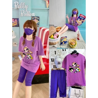 Set3pcs. เสื้อยืด oversize+กางเกง เลกกิ้ง ขา4ส่วน+Mask