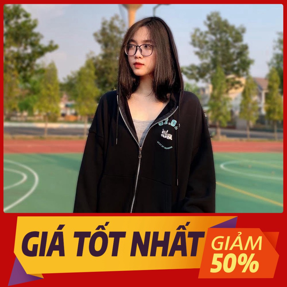 HOODIE JACKET 07 SE.VEN.ZIA UNISEX - PUPPY เสื้อแจ็คเก็ตผ้าฟลีซพิมพ์ลาย 07.07 BLUE DARK - LAZY PUPPY