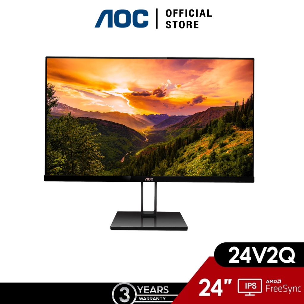 AOC 24V2Q (มอนิเตอร์) 24 IPS Flat FreeSync 1920x1080 75Hz 5 ms D-sub ...