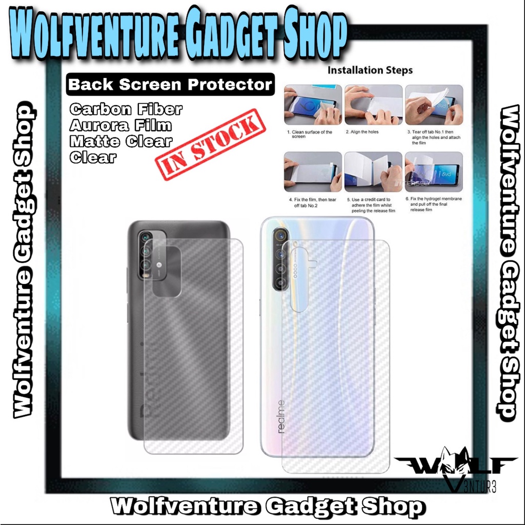LG G8 ThinQ LG G8S ThinQ LG G8X ThinQ LG Gx F310L ด้านหลังคาร์บอนไฟเบอร์ & Aurora กลับป้องกันฟิล์ม