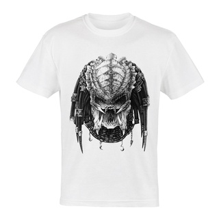 เสื้อยืดผ้าฝ้ายพิมพ์ลาย เสื้อยืดลําลอง แขนสั้น พิมพ์ลาย Avp Alien Vs Predator สีขาว สําหรับผู้ชาย