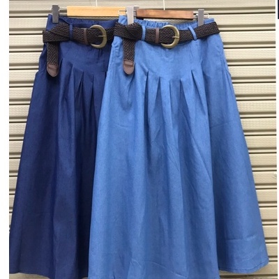 meet__shop พร้อมส่ง 9113 กระโปรงผ้ายีนส์เอวสูง ทรงสวย คลาสสิคมาก มีเข็มขัด เท่ห์สุดๆ