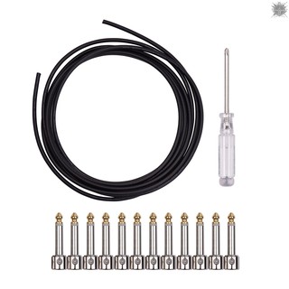 ☀ Professional Solderless Patch Cable Kit DIY Guitar Pedal Board Cable Cord Wire Custom Length Including 10 Solder Free