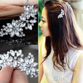 ※เจ้าสาว Bridesmaid ของกลีบดอกไม้ดอก Rhinestone Hairpin กิ๊บเครื่องประดับ