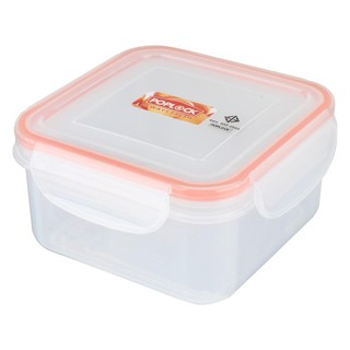 กล่องเก็บอาหาร กล่องใส่อาหาร กล่องอาหารเหลี่ยม POPLOCK 9142 0.75 ลิตร สีส้มFOOD CONTAINER POP LOCK 9142 0.75L ORANGE