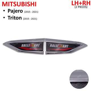 ครอบแก้ม ครอบแก้มข้างประตู "RALLIART" 2 ชิ้น สำหรับ Mitsubishi Triton,Pajero ปี 2015-2021