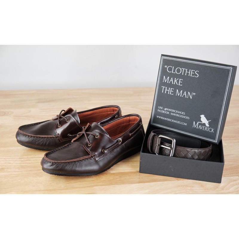 Le Galon in Brown - The Braided leather belt เข็มขัดหนังถัก สีนำ้ตาล นิ่ม สวย ของขวัญผู้ชาย แฟน สามี รูปที่ 3