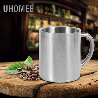 UHomee Portable Student Stainless Steel Double Wall Mug Travel Camping Coffee Tea Milk Cup Durable