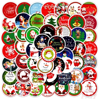 ❉ Merry Christmas - Series 05 Festivals Round Sealing สติ๊กเกอร์ ❉ 60Pcs/Set Waterproof DIY Decals Doodle สติ๊กเกอร์