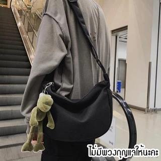 (ส่งด่วน)xspeedfashion(X1746) กระเป๋าผ้าสะพายข้างมีซิปผ้าแคนวาส