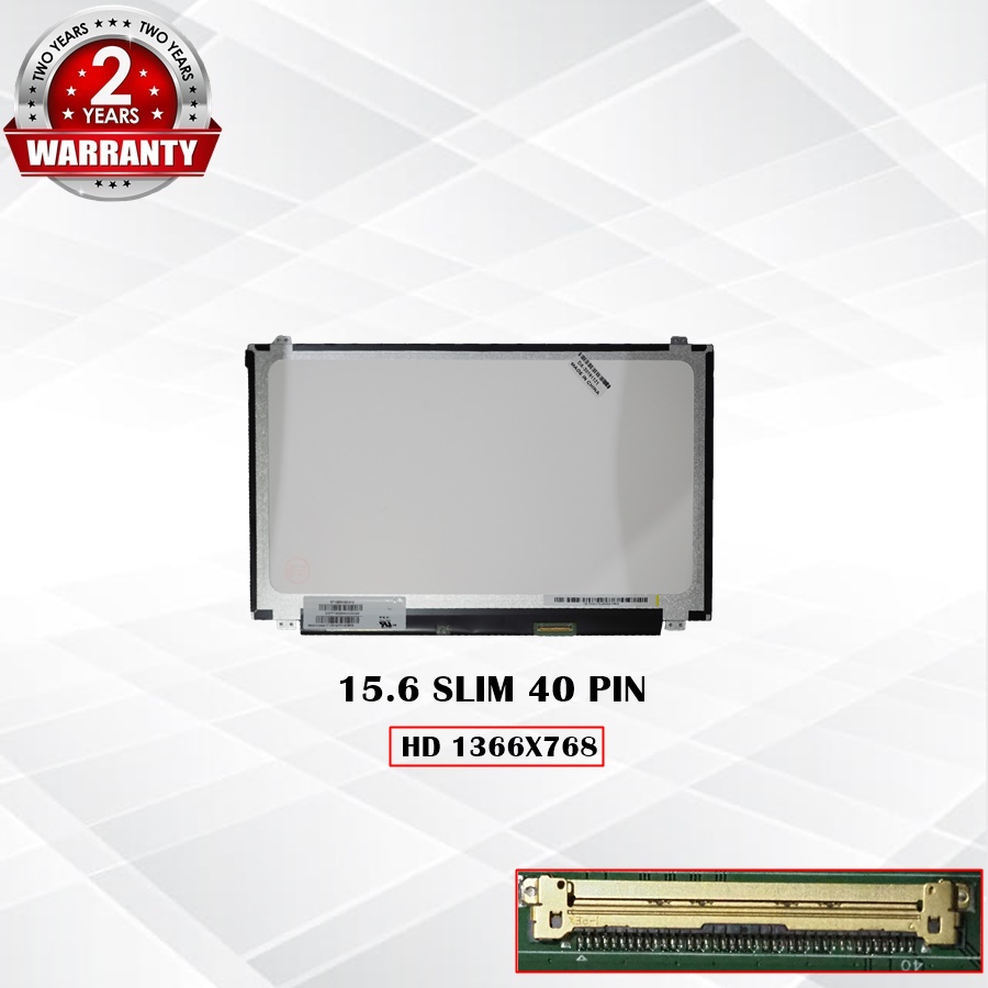 หน้าจอโน๊ตบุ๊ค รุ่น 15.6 SLIM 40 PIN *1366x768* มีหูยึด บนล่าง *รับประกันสินค้า 2 ปี*