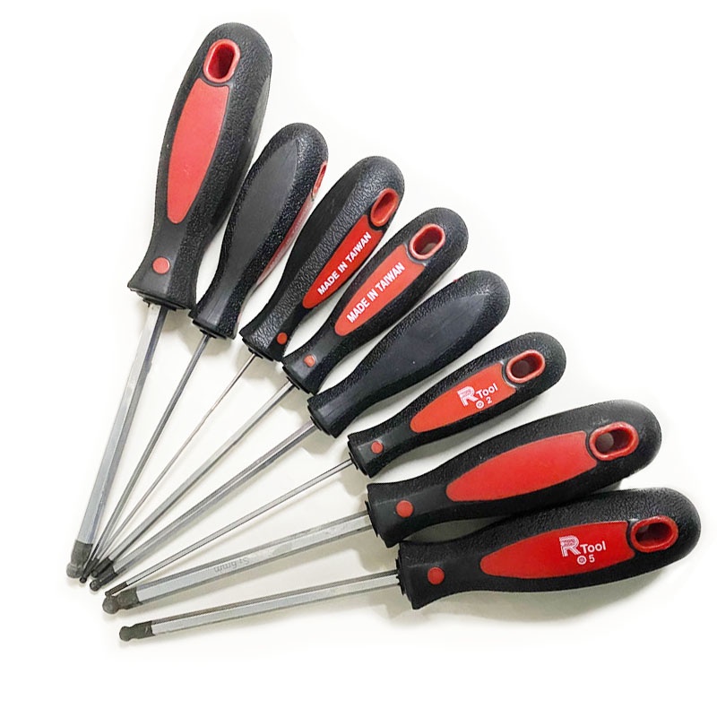 8pcs Ball End Hex Screwdriver Set 1.5-8mm Ball Head Hexagon Screwdriver S2 Steel Magnetic Screw Driv