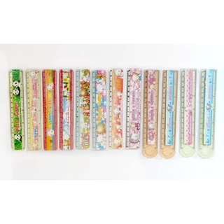 [รุ่นใส 15ซม.] ไม้บรรทัด พลาสติก แบบสั้น ลายการ์ตูน รุ่นประหยัด สุ่มลาย ขนาด 16ซม. น่ารักมากๆ