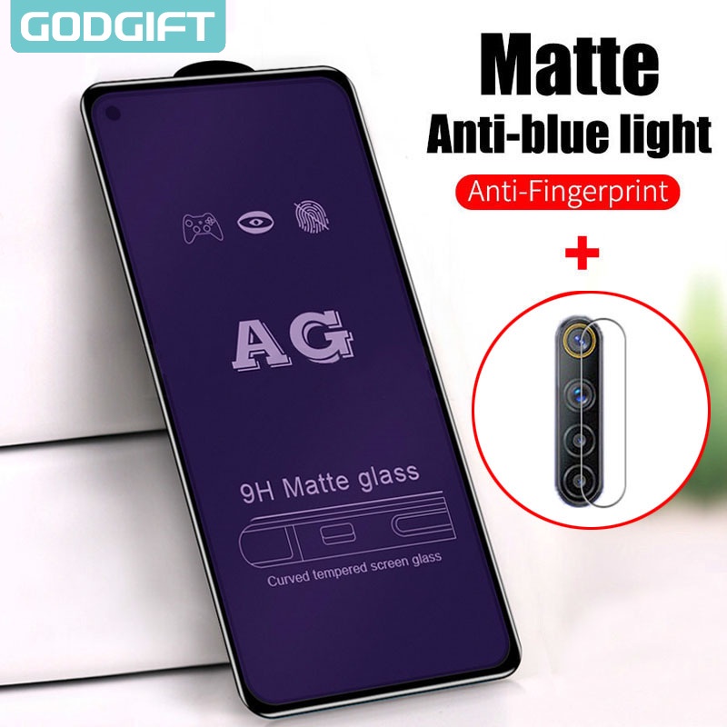Realme5 Pro กระจกนิรภัยป้องกันลายนิ้วมือ Matte Glass ฟิล์มสําหรับ Realme 5 6 7 8 4G Pro X2 X50 Pro 5G 7i 6i 5i XT ป้องกันแสงสีฟ้าป้องกันหน้าจอ