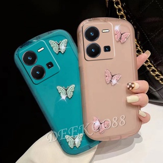 เคสโทรศัพท์ VIVO V25 Pro 5G V25e Y35 Y16 Y02S Y22S Y22 Y77 5G 4G 2022 Casing Softcase Anti Falling Phone Case Diamond Butterfly Protective Back Cover VIVOY35 VIVOV25 VIVOY22 เคส