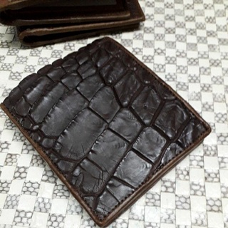 กระเป๋าสตางค์หนังจระเข้ Vintage1944 Handmade Genuine crocodile leg skinCrocodile Wallet Alligator WalletsGenuinebrown