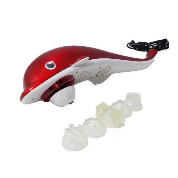 Sassy เครื่องนวดตัวและหลังทรงปลาโลมา รุ่น NEWS-3000 - Red (พร้อมหัวนวดสลับเปลี่ยน 5หัว)