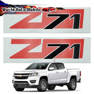 สติ๊กเกอร์ z71 Sticker  Chevrolet Colorado 2012-2017 แดง-ดำ จำนวน 2 ชิ้น