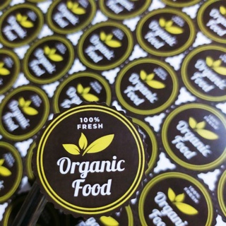 มี2ลาย สติ๊กเกอร์ใส ออแกนิค 100% กระดาษ รักษ์โลก Fresh Organic Food Sticker Seal Lebel ป้าย สติกเกอร์ ออร์แกนิก