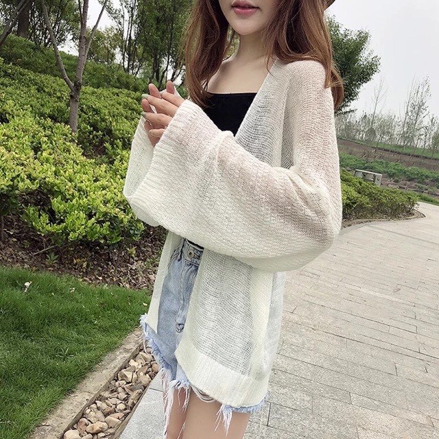 รหัส C2-02 เสื้อคลุมแขนยาวคลุมคาร์ดิแกน ใส่กันแดด ผ้าคอตตอน - รูปที่ 5