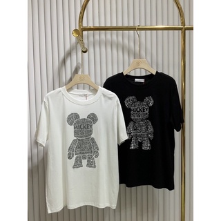 เสื้อคอตตอน อัดเพชรลายหมีMickey_It’s me basic