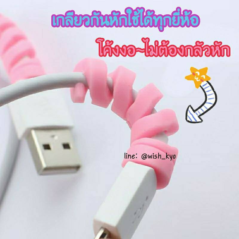 [📣พร้อมส่งจาก กทม.] [แพ็ค2ชิ้น] เกลียวกันหักสำหรับสายชาร์จทุกรุ่น