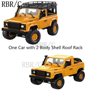 RBR/C MN90 1/12 2.4G 4WD remote control car with front LED lights 2 body shell roof rack crawler off-road truck RTR toy, suitable for modification DIY upgrade