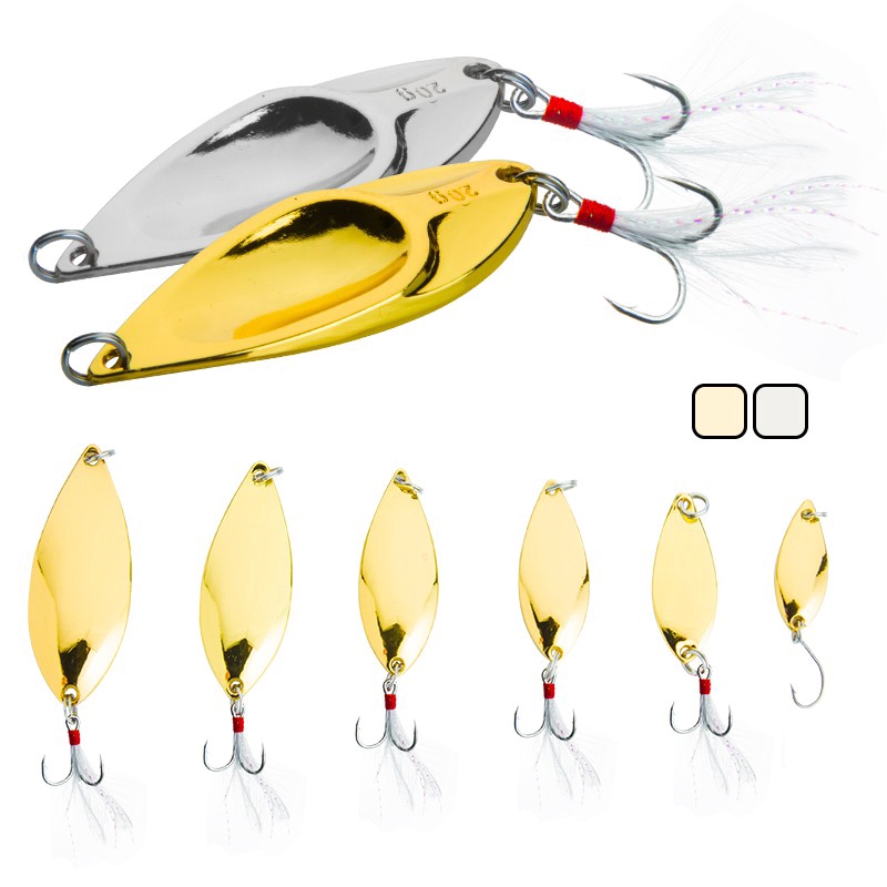 เหยื่อปลอม เหยือตกปลา Metal Spoon Lure sebarau อุปกรณ์ตกปลา Gold/Silver เหยื่อปลอมตกปลา 1 Pcs เหยื่อ