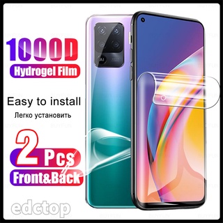 2 Pcs Full Screen For Oppo Reno5 Lite Reno 5 F Pro Plus 5G 5lite 5pro 5f  Glass Protector &amp; Back Hydrogel Film