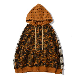 L​ พร้อมส่งBAPE X M C M camouflage sports sweater jacket