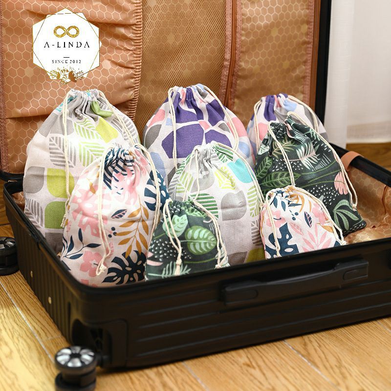 ล็อตใหม่ ถุงผ้า ถุงผ้าหูรูด ลดโลกร้อน ของชำร่วย ลายน่ารักๆ **ซื้อครบ250บ.แถมฟรีชุดกล่องช้อนซ่อมECO**