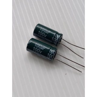 คอนเดนเซอร์ #100uf 100VDC# Capacitor ( ราคาแพ็ค 2 ตัว)