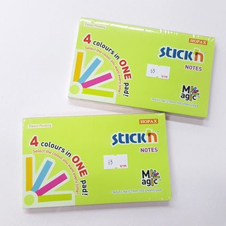 กระดาษ โน้ต หัวกาว  สติกเอ็น  Stickn 3" x 5" สีสะท้อนแสง