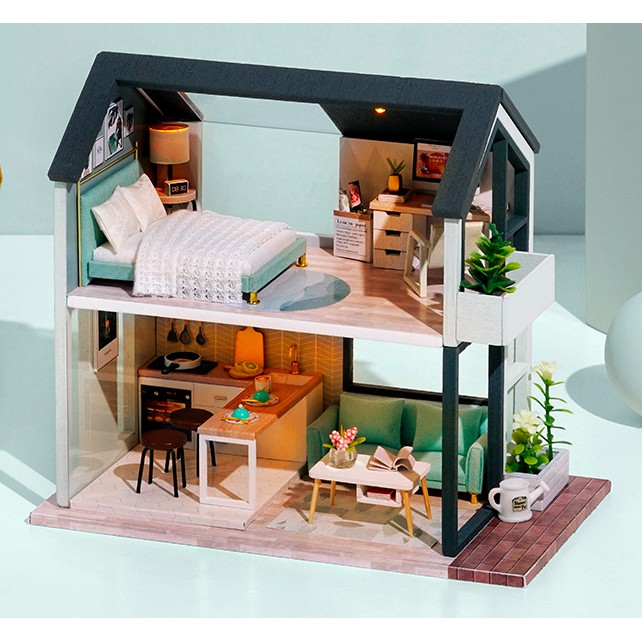 บ้านตุ๊กตา DIY : Nordic Small Duplex : QL001