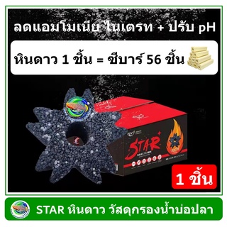 STAR หินดาว (1 ชิ้น) วัสดุกรองน้ำ เกรดพรีเมียม ของแท้ 100% วัสดุกรองตู้ปลา บ่อปลา ลดแอมโมเนีย ไนเตรท