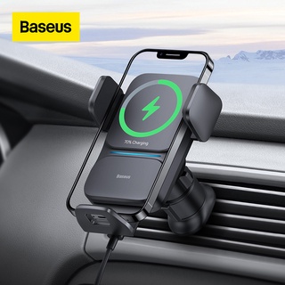 Baseus ขาตั้งโทรศัพท์มือถือไร้สาย 15W จัดตําแหน่งอัตโนมัติ สําหรับรถยนต์