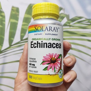 เอ็กไคนาเซีย Organically Grown Echinacea 450 mg 100 VegCaps (Solaray®) 100% Vegan