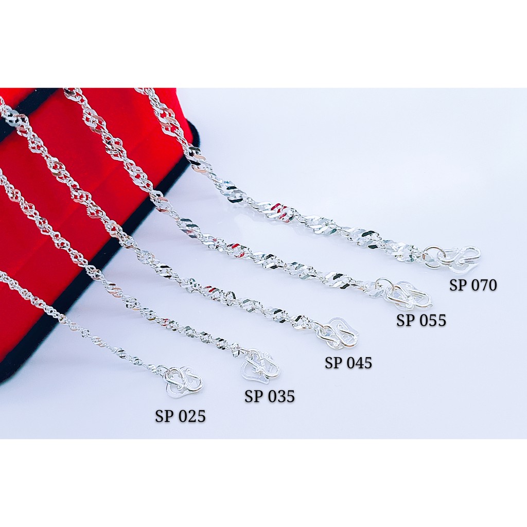 S925 Silver Anklet (Sterling Silver) Wave Chain" (Gelang Kaki Perak) 水波(Rantai Gelombang) SPA